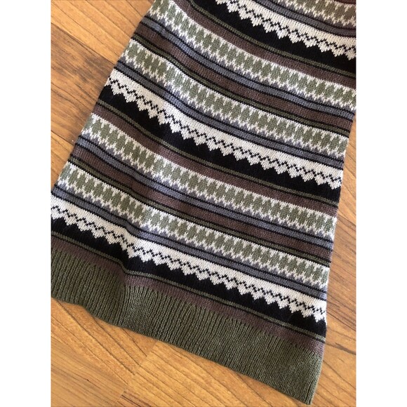 Thorn & Fable Green & Brown Stripe Halter Long-Sleeve Top Sweater Juniors L NWT - Picture 3 of 8